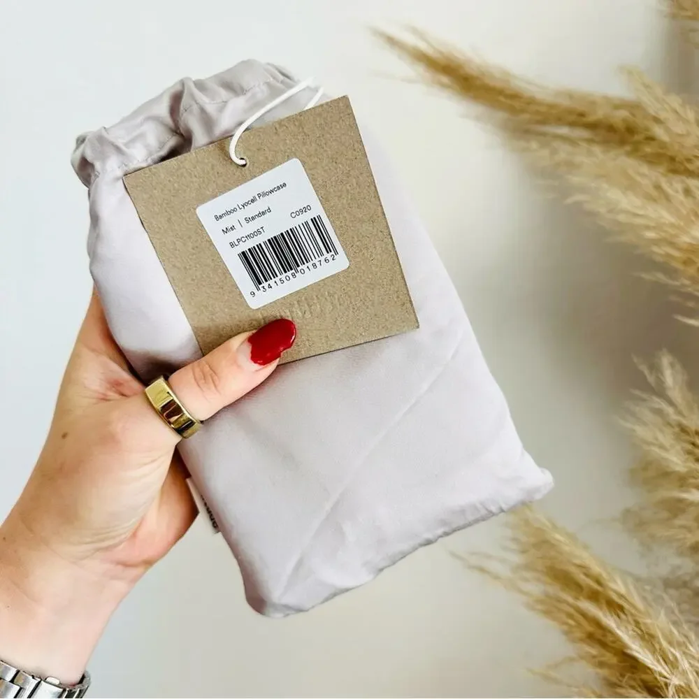 NEW ETTITUDE Soft Light Grey Gray Silver Bamboo Lyocell Pillowcase Cover